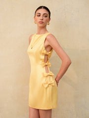 Bow-Detail Side Cutout Dress