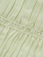 Semi-Sheer Strappy Pleated Dress