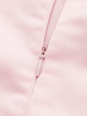 Satin Asymmetrical Embellished Strapless Dress