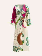 Floral Wrap Dress With Tie Waist