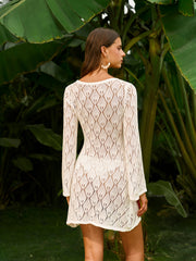 Semi-Sheer Crochet Keyhole Dress