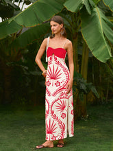 Backless Tropical Print Cami Dress