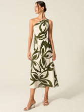 One-Shoulder Printed Midi Dress