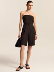 Strapless Belted Jumpsuit