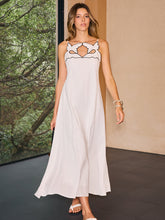Linen & Cotton Cut-Out Maxi Dress