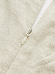 Cotton & Linen Ruched Button Detail Mini Dress