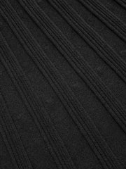 Mock Neck Flared Sweater Dress