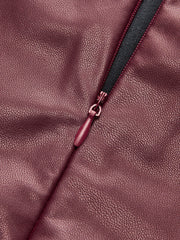 Faux Leather Pleated Dress