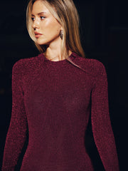 Backless Glitter Knit Bodycon Maxi Dress