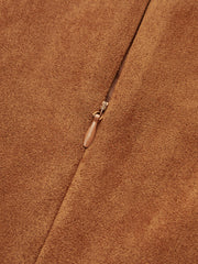 Faux Suede Sleeveless Mini Dress