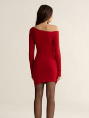 Slim-Fit Off-Shoulder Ruched Mini Dress