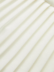 Pleated Hem Mock Neck Mini Dress