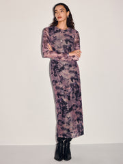 Tie-Dye Sheer Maxi Dress