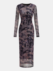 Tie-Dye Sheer Maxi Dress