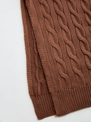 Cable-Knit V-Neck Maxi Sweater Dress