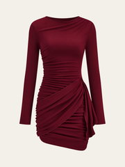 Ruched Long Sleeve Bodycon Dress