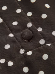 Polka Dot Chiffon Tie-Neck Flared Cuff Maxi Dress