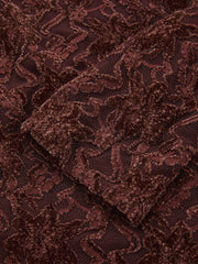 Lace-Jacquard Long-Sleeve Mini Dress