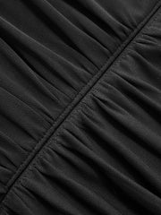 Draped Mesh Cape Sleeve Maxi Dress