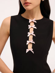Bow Detail Cut-Out Sleeveless Mini Dress