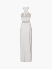 Crisscross Cutout Halter Split Knit Long Dress