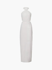 Crisscross Cutout Halter Split Knit Long Dress