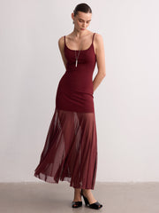 Sheer Hem Cami Maxi Dress