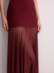 Sheer Hem Cami Maxi Dress