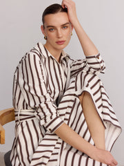 Belted Striped Shirt Dress