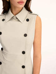 Double Breasted Sleeveless Mini Dress