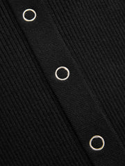 Sleeveless Button Front Bodycon Knit Dress