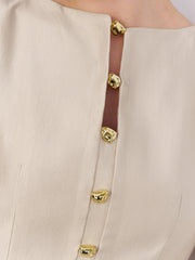 Metal Detail Sleeveless Mini Dress
