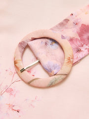 Floral Printed Long Sleeve Belted Maxi Dress