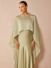 Sheer Capelet & Cami Dress Two-Piece Set