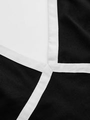 Oversize Contrast Trim Linen-Blend Mini Dress