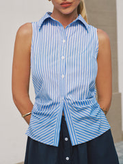 Sleeveless Striped Patchwork Midi Dress