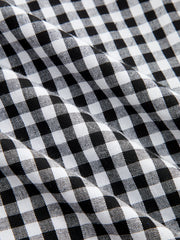 Gingham Collared Halter Belted Midi Dress