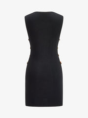 Amber Bead Cutout Sleeveless Knit Mini Dress