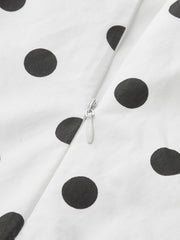 Polka Dot Halter Belted Cotton Midi Dress