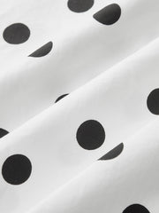 Polka Dot Halter Belted Cotton Midi Dress
