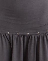 Brani Studded Mini Dress in Charcoal Grey