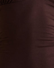 Carmila Gathered Mini Dress in Jersey Bitter Chocolate