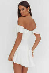 Lillianne Off-Shoulder A-line Mini Dress White