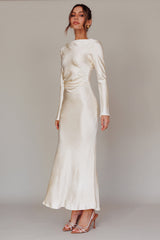 Loveland Cowl Back Midi Dress Oyster