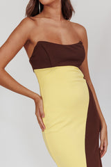 Regent Strapless Maxi Dress Cedar Yellow