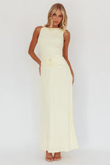 Casino Gold Hardware Ribbed Maxi Dress Butter