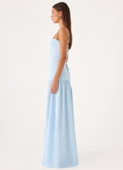 Clemence Bustier Maxi Dress - Blue
