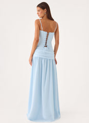 Clemence Bustier Maxi Dress - Blue