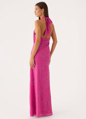 Cliffs Edge Maxi Dress - Berry Kiss