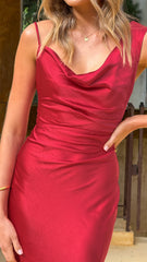 Iris Asymmetrical Maxi Dress - Red